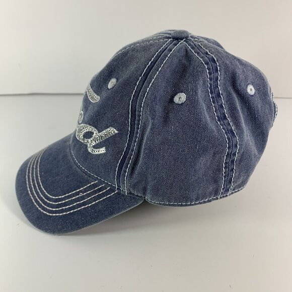 Infinity Headwear FORD Ladies Fit Hat Cap Blue/ Silver Sequin Adjustable Strap - Picture 2 of 10